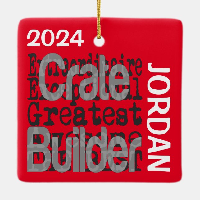 Ornement En Céramique Crate Builder Extraordinaire CUSTOM (Dos)