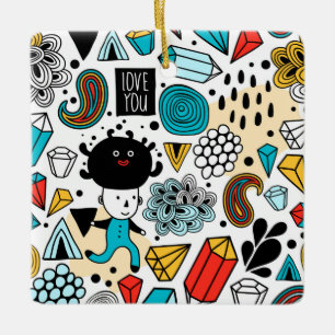 Ornement En Céramique Crazy head