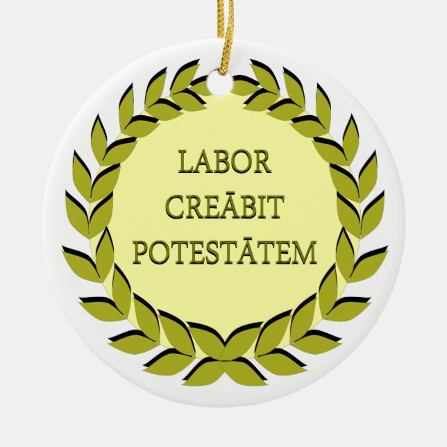 ORNEMENT EN CÉRAMIQUE CREĀBIT DE TRAVAIL POTESTĀTEM (Devant)