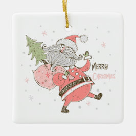 Ornement En Céramique Créez votre propre Père Noël Silly Blanc