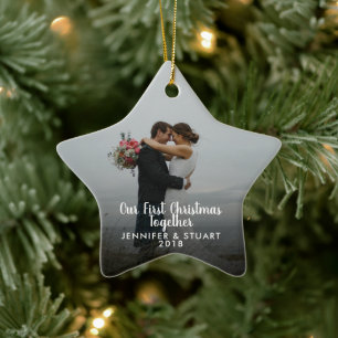 Ornement En Céramique Créez votre propre photo First Christmas Together