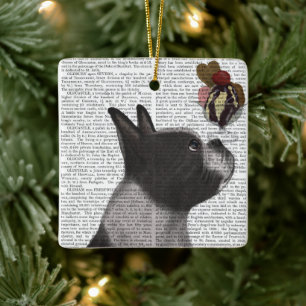 Ornement En Céramique Crème de glace de Boston Terrier