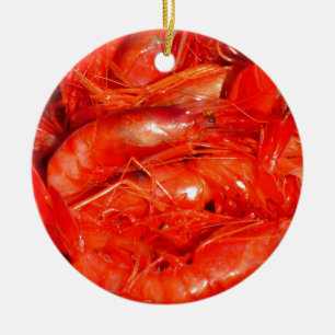 Ornement En Céramique Crevettes/crevettes