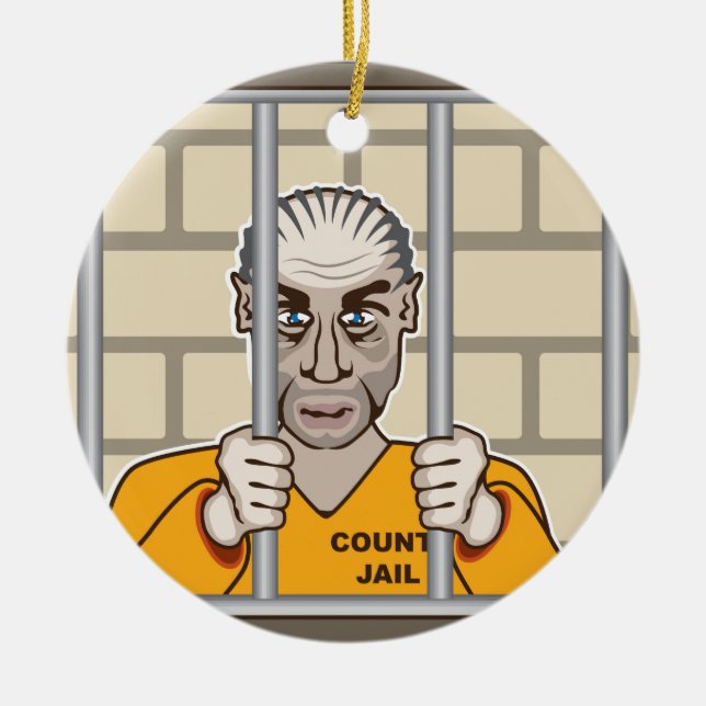Ornement En Céramique Criminel en prison (Devant)