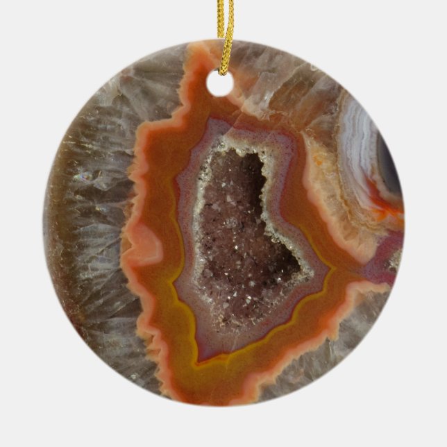 Ornement En Céramique Cristal de quartz terreux Druzy (Devant)