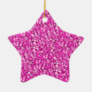 Ornement En Céramique cristaux de quartz druzy - rose fuchsia