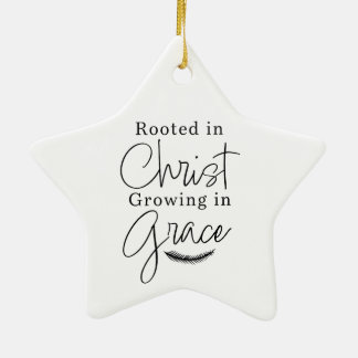 Ornement En Céramique Croître en grâce Étoile noire et blanche Noël