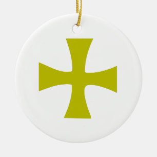 Ornement En Céramique Croix byzantine d'or