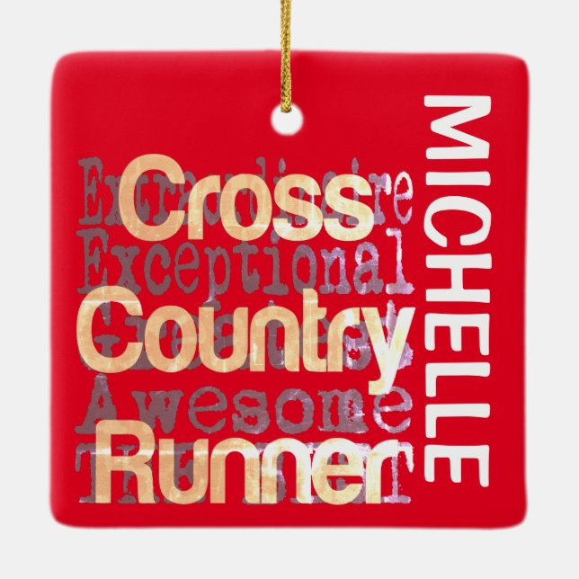 Ornement En Céramique Cross Country Runner Extraordinaire CUSTOM (Dos)