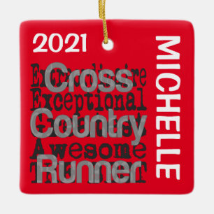 Ornement En Céramique Cross Country Runner Extraordinaire CUSTOM