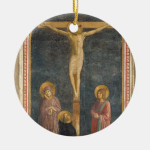 Ornement En Céramique Crucifixion avec la Vierge, solides solubles. John