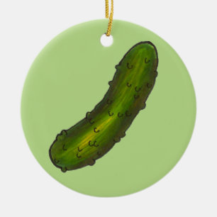 Ornement En Céramique Crunchy Green Kosher Dill Deli Pickle Foodie