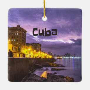 Ornement En Céramique Cuba La Havane La Nuit