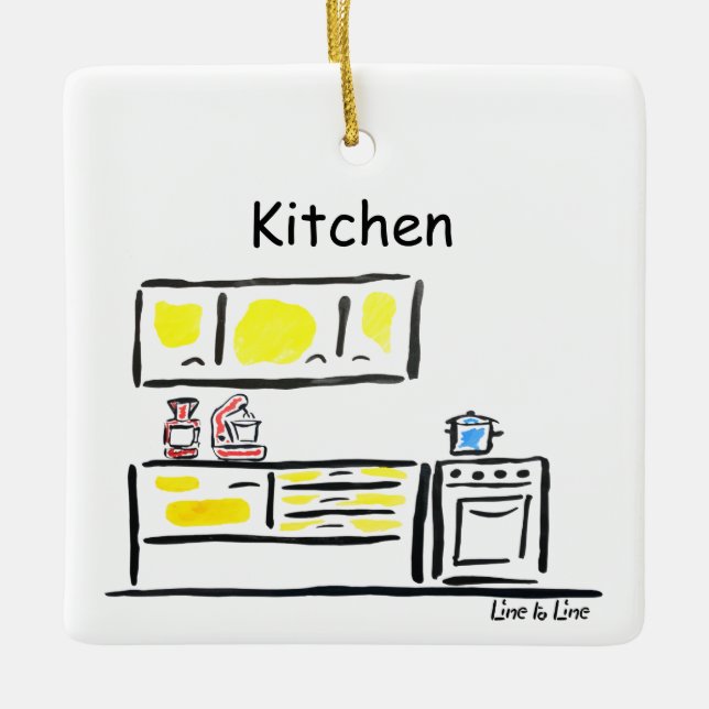 Ornement En Céramique cuisine de pièce (Devant)