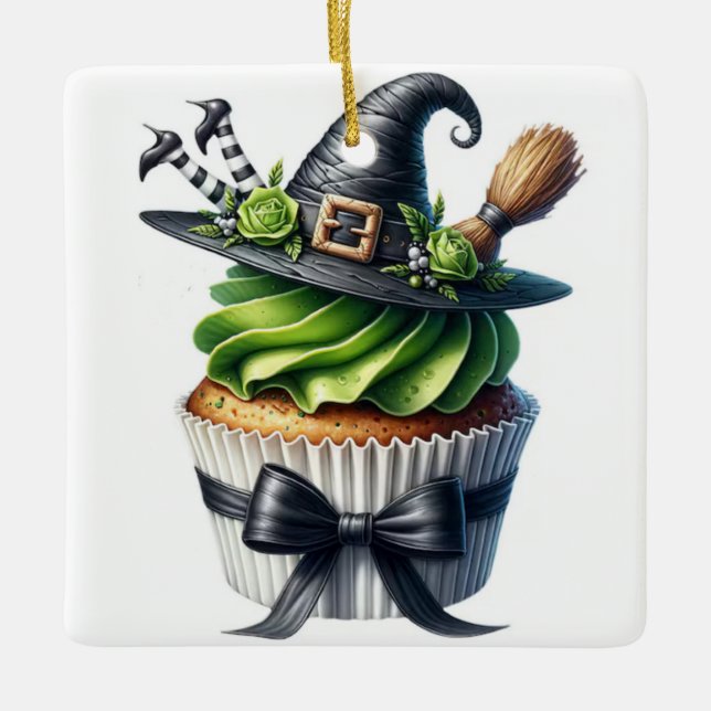 Ornement En Céramique cupcake de sorcière (Devant)