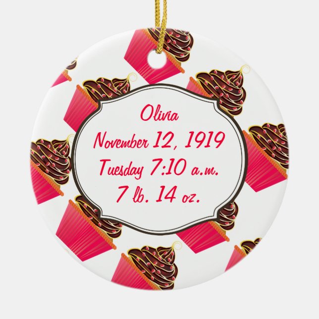 Ornement En Céramique Cupcakes (Devant)