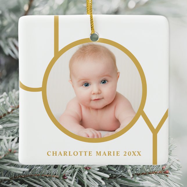 Ornement En Céramique Custom Baby's Photo Christmas Holidays  (Créateur téléchargé)