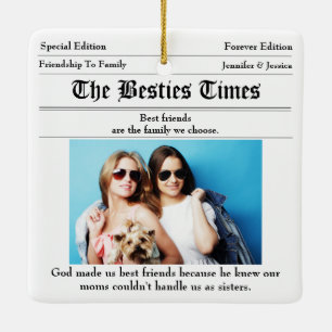 Ornement En Céramique Custom Best Friends Newspaper 2 Photo