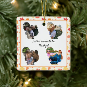Ornement En Céramique Custom thanksgiving turkey photo collage