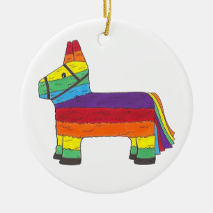 Ornement En Céramique Customisé Rainbow Piñata fête d'anniversaire Favor