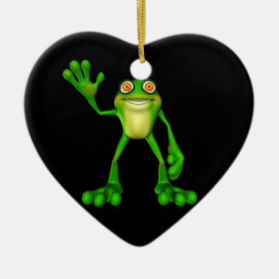 Ornement En Céramique Cute Froggy verte
