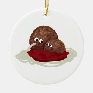 Ornement En Céramique Cute Meatball Manger Spaghetti