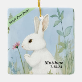 Ornement En Céramique Cute Pastel Bunny Pâques