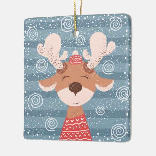 Ornement En Céramique Cute Reindeer (Gauche)