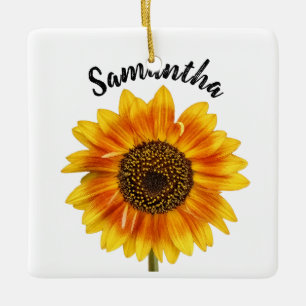 Ornement En Céramique Cute tournesol personnalisé