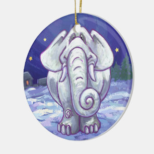 Ornement En Céramique Cute White Elephant Gift