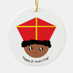 Ornement En Céramique Cutieful badine la mitre Zwarte Piet de