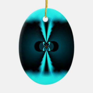 Ornement En Céramique Cyan et Black Abstrait Art Print