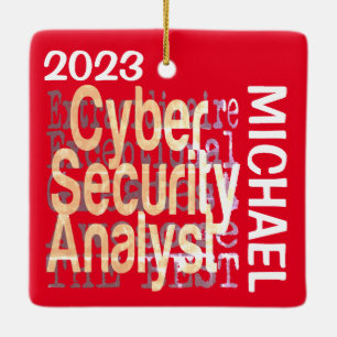 Ornement En Céramique Cyber Security Analyst Extraordinaire PERSONNALISÉ
