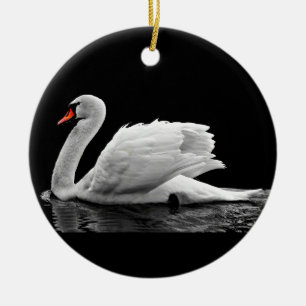 Ornement En Céramique Cygne blanc sur le lac
