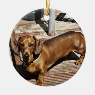 Ornement En Céramique Dachshund Christmas Orament Ajouter Votre Photo