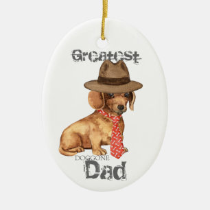 Ornement en céramique Dachshund Papa