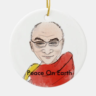 Ornement En Céramique Dalai Lama - paix sur terre