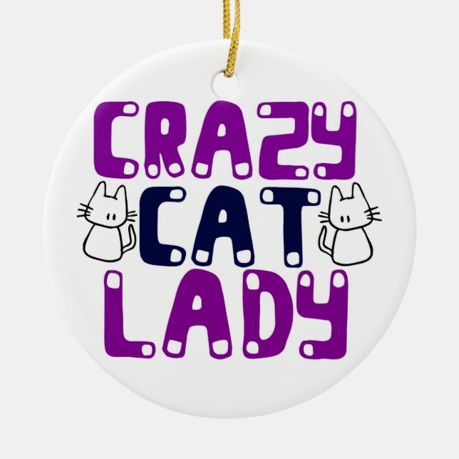 Ornement En Céramique Dame du Crazy Cat (Devant)