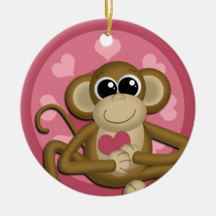 Ornement en céramique d'amour de rose mignon de