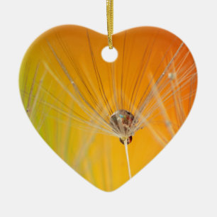 Ornement En Céramique Dandelion Fleurs Destiny Peace Love Art