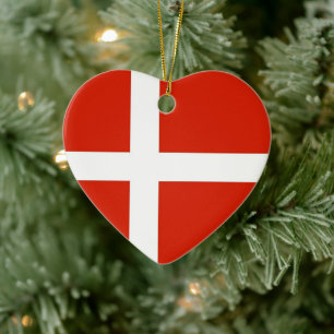 Ornement En Céramique Dannebrog ; Le drapeau officiel du Danemark