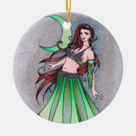 Ornement En Céramique Danseur du ventre de la lune de cancer