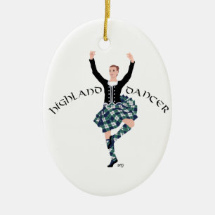 Ornement En Céramique Danseur Écossais des Highlands - Fling