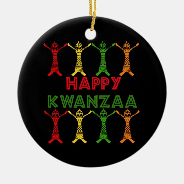 Ornement En Céramique Danseurs de Kwanzaa (Devant)