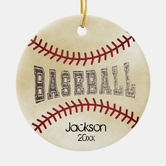 Ornement En Céramique ⚾ de baseball en détresse (Devant)