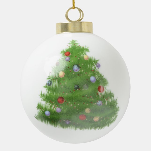 Ornement en céramique de boule de Noël fait sur (Dos)