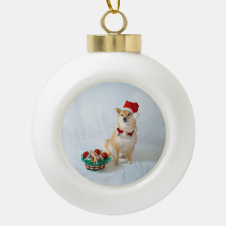 Ornement en céramique de boule de Père Noël