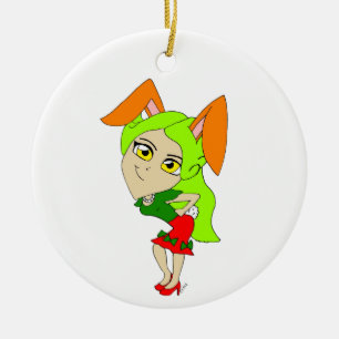 ornement en céramique de chibi bunnygirl