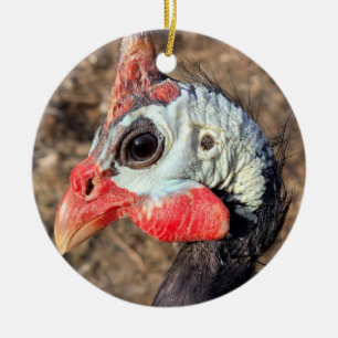 Ornement en céramique de Guinée Fowl