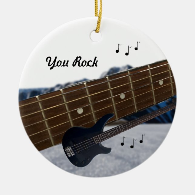 Ornement en céramique de guitare de You Rock (Devant)